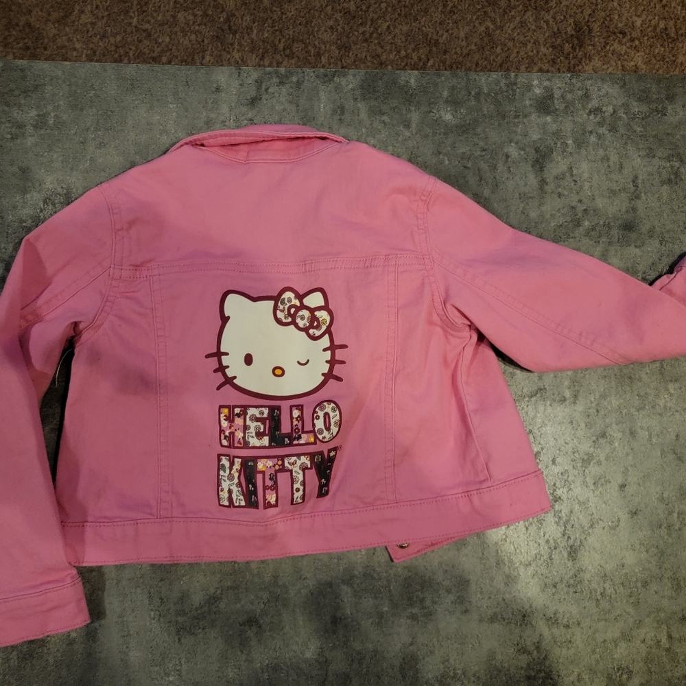 Girls 365 Kids HELLO KITTY by Sanrio Cotton Twill Jacket Size 5 Pink